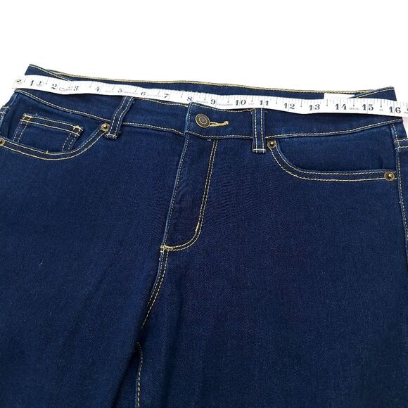 Michael Kors Izzy Skinny Fitted Denim Jeans Mid-Rise Dark Wash Sz 8 - Picture 6 of 13